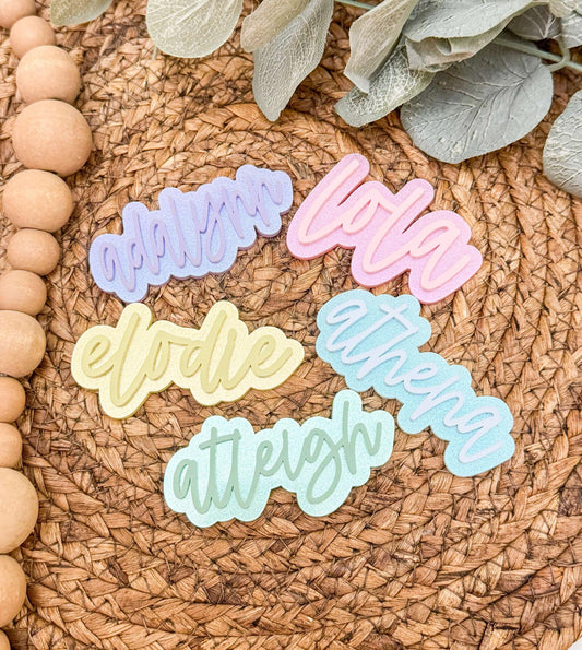 Glitter Shimmer Name Clips